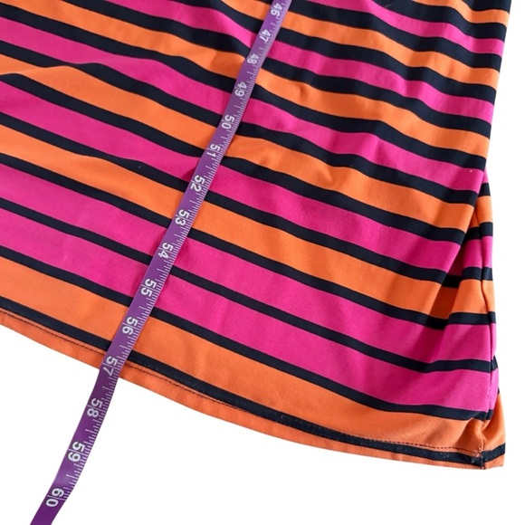 Y2K Roz & Ali stretchy Striped Maxi Dress with Belt USA beach summer sz 4 #961 - Picture 9 of 13